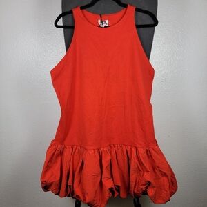 Future Collective Women's Bubble Mini Tank Dress Red Size 1X